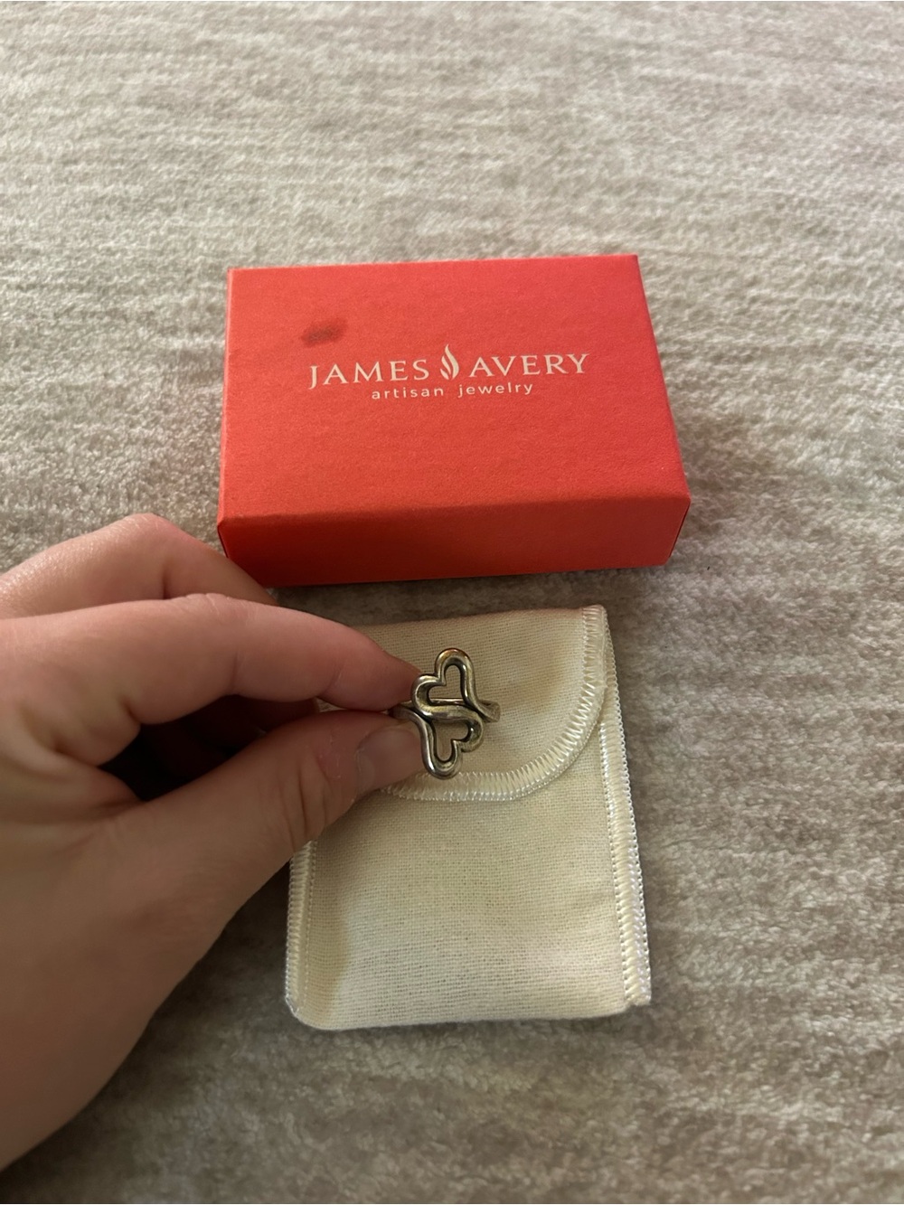 James Avery Silver Heart to Heart Ring